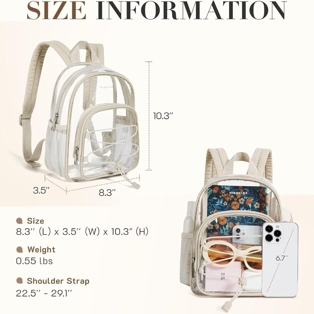 Compact Clear Backpack For Events - Lightweight, … - image 5